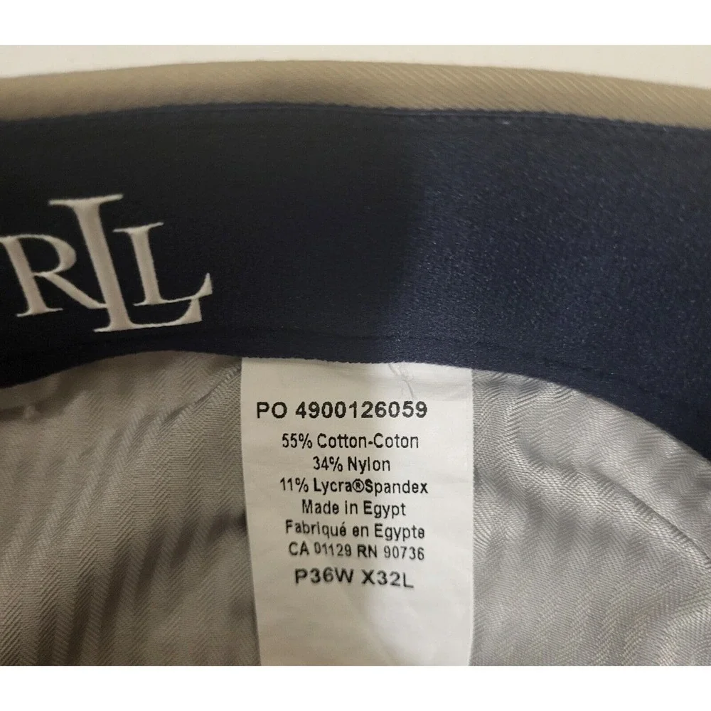 Ralph Lauren,‎ Black Label, Men's  Khaki  Pants, Size W 36x32 L